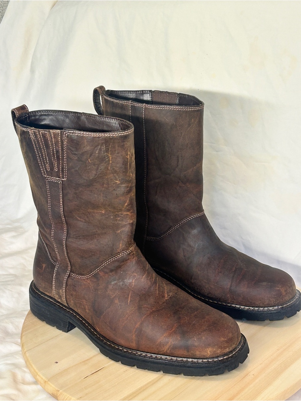 Cole Haan Men's Brown Waterproof Leather Pull-On Boots US 9M